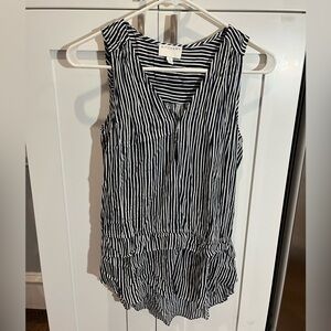Witchery navy and white striped chiffon tank, AU 6 (US 0/2)